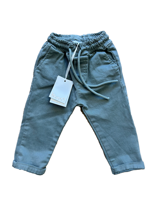 pantalone grigio fango classico sportivo per bambino con elastico in vita