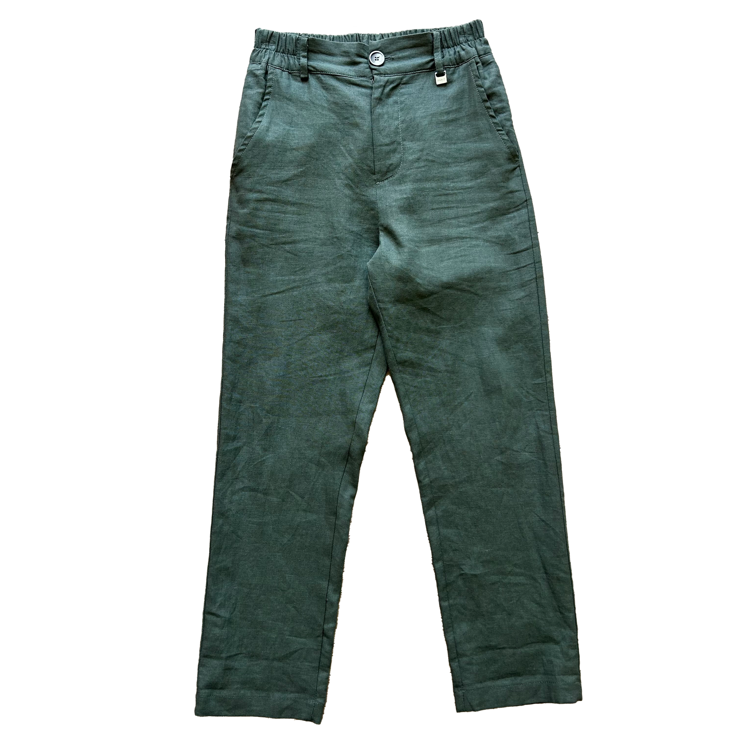 Pantalone misto lino verde