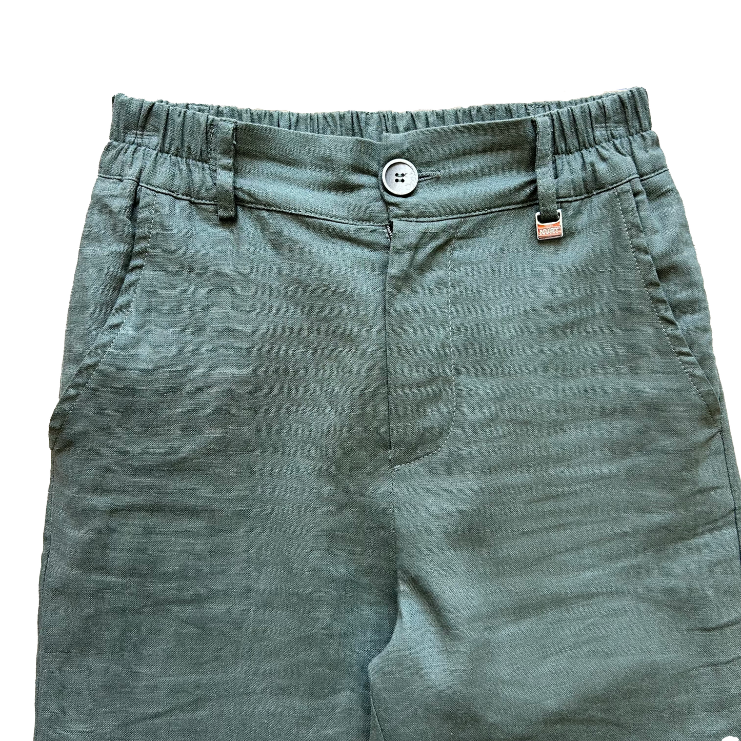 Pantalone misto lino verde