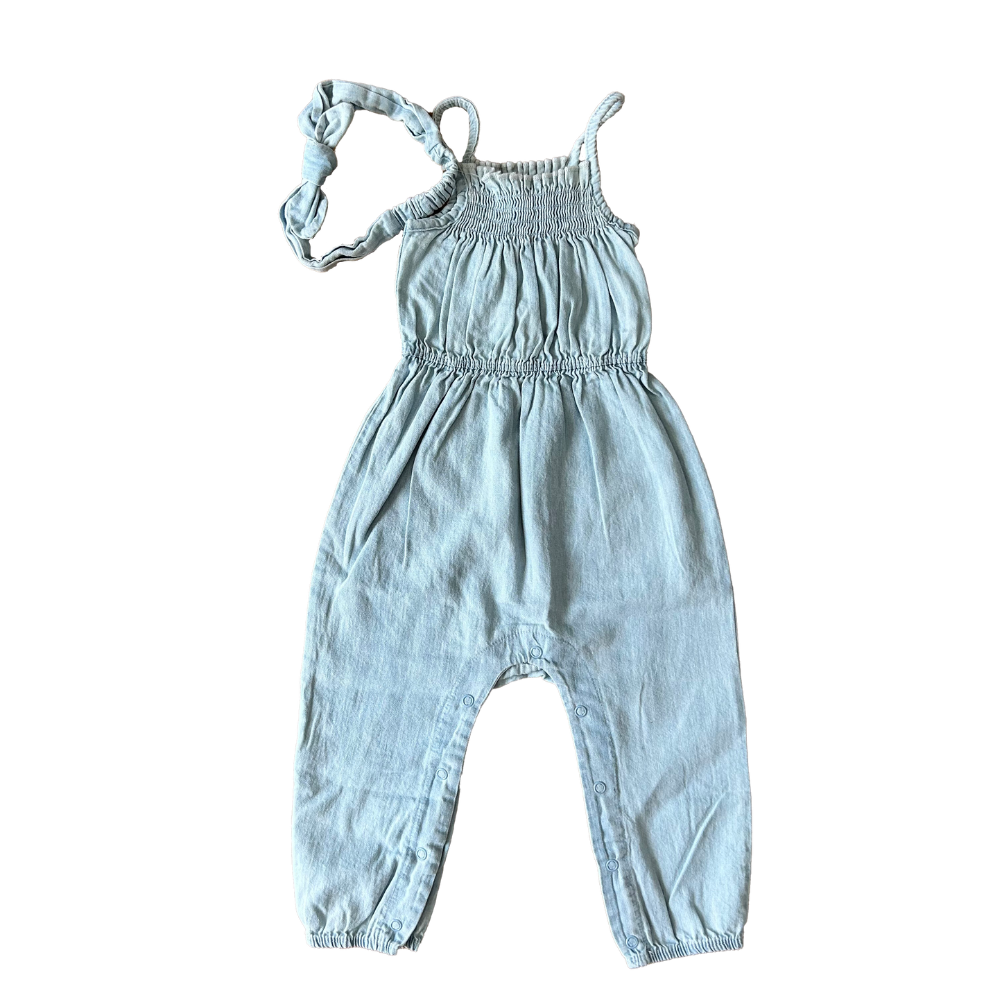 Jumpsuit denim con fascia