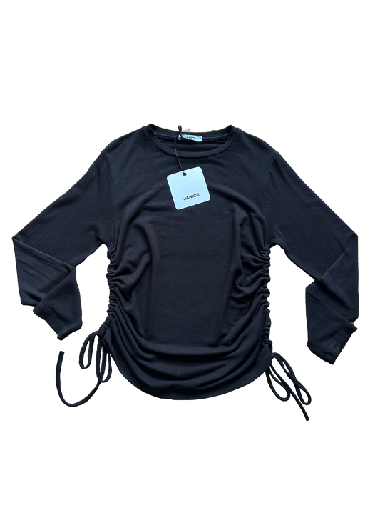 shirt nera manica lunga janice per bambina e ragazza