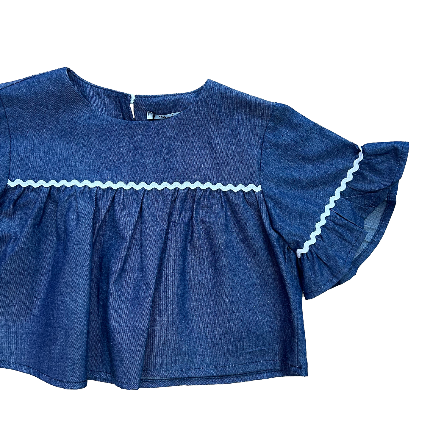 Blusa in cotone denim