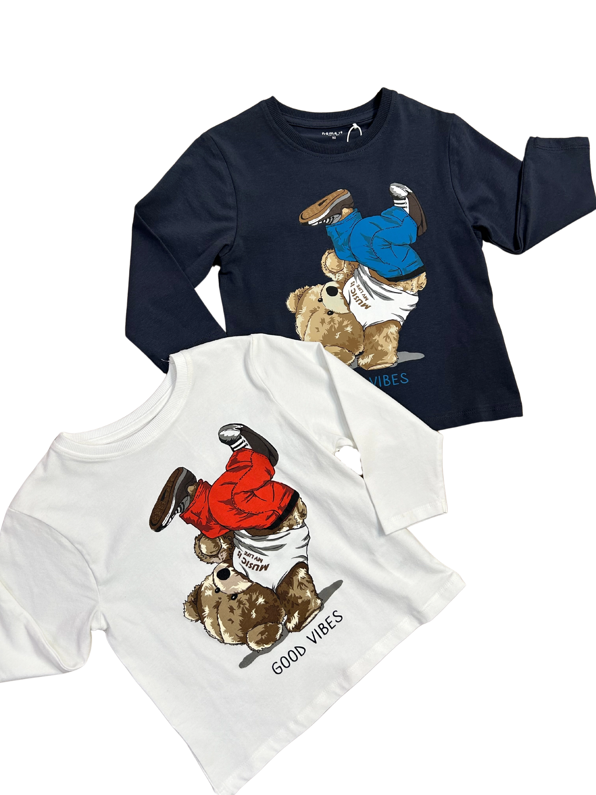 t-shirt manica lunga in cotone nameit per neonato e bambino