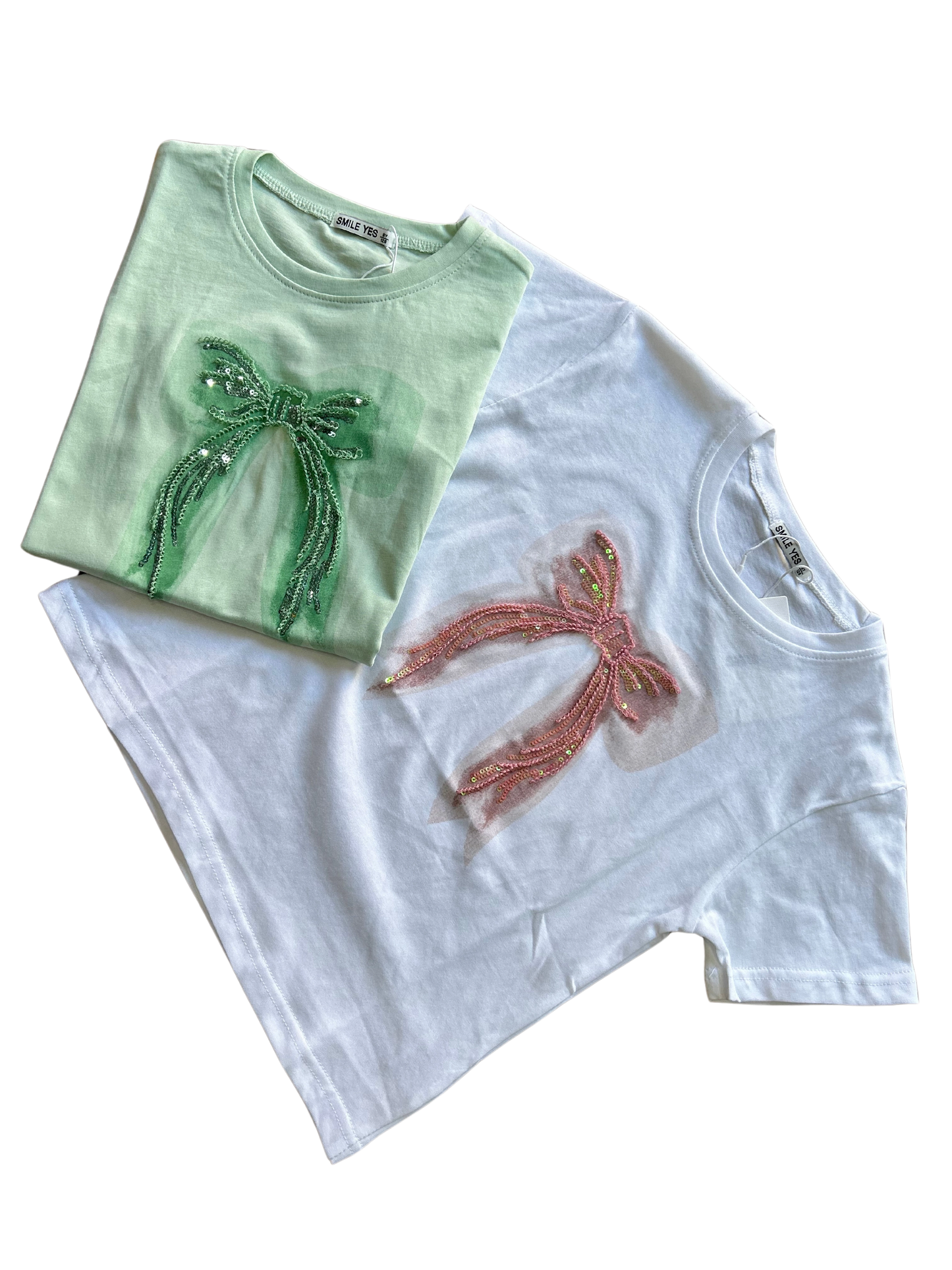 t-shirt giornaliere in cotone con stampa e applicazioni per bambine e ragazze