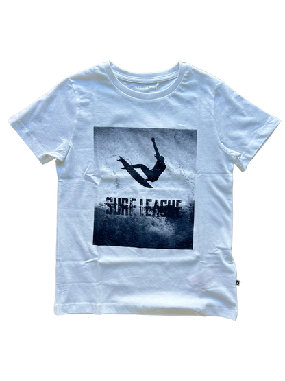 tshirt bianca con stampa blu in cotone per bambino e ragazzo nameit