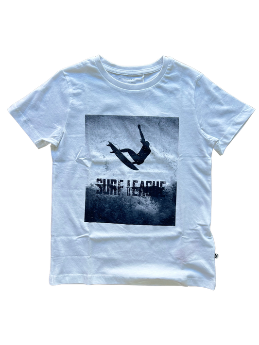 tshirt bianca con stampa blu in cotone per bambino e ragazzo nameit