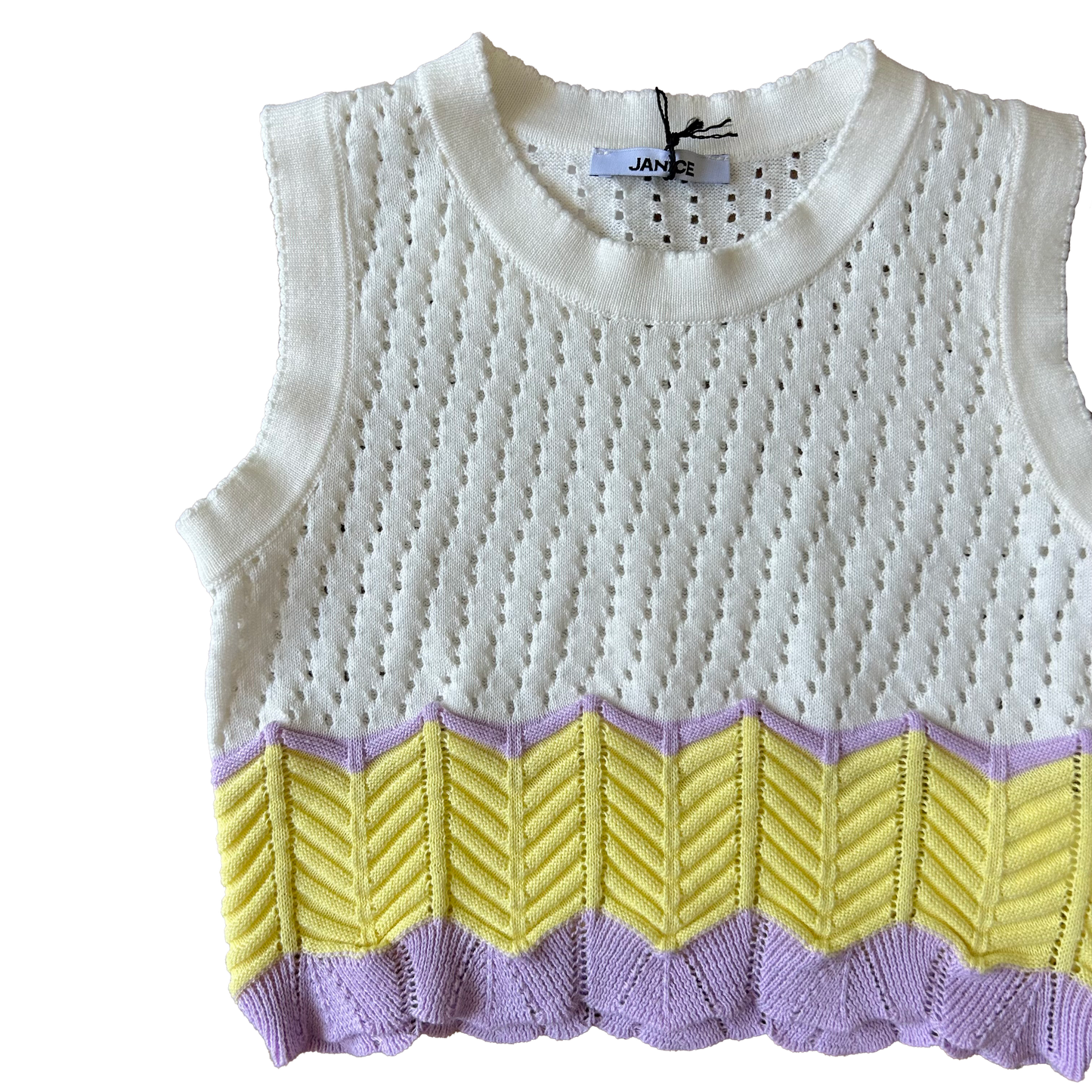Top uncinetto multicolore