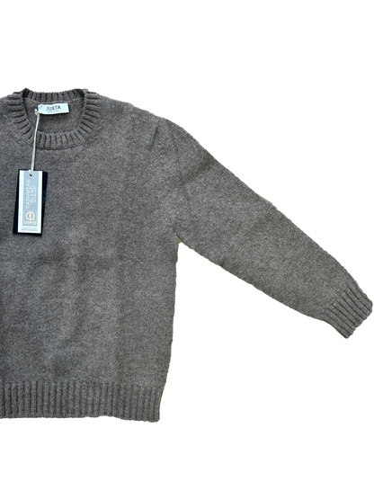 Maglioncino Jurta girocollo tortora lana merino e cachemire