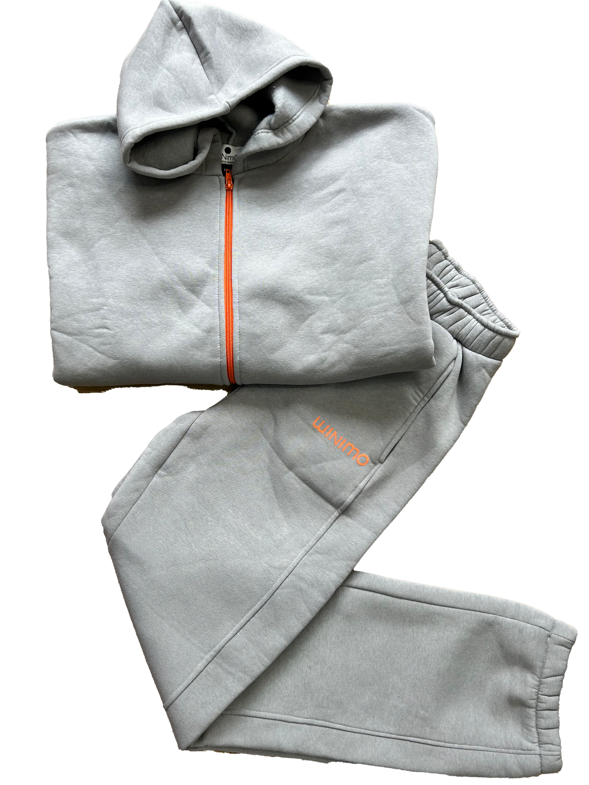 tuta minimo grigia con zip per bambino e ragazzo