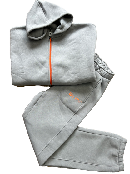 tuta minimo grigia con zip per bambino e ragazzo