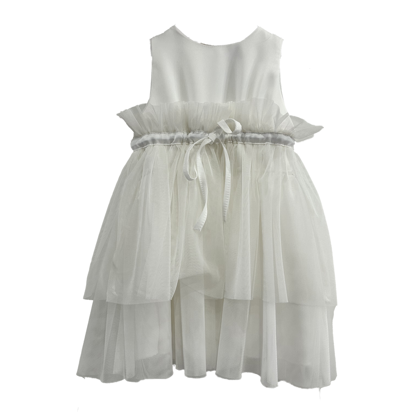 Abito in tulle con balze bianco
