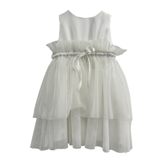 Abito in tulle con balze bianco