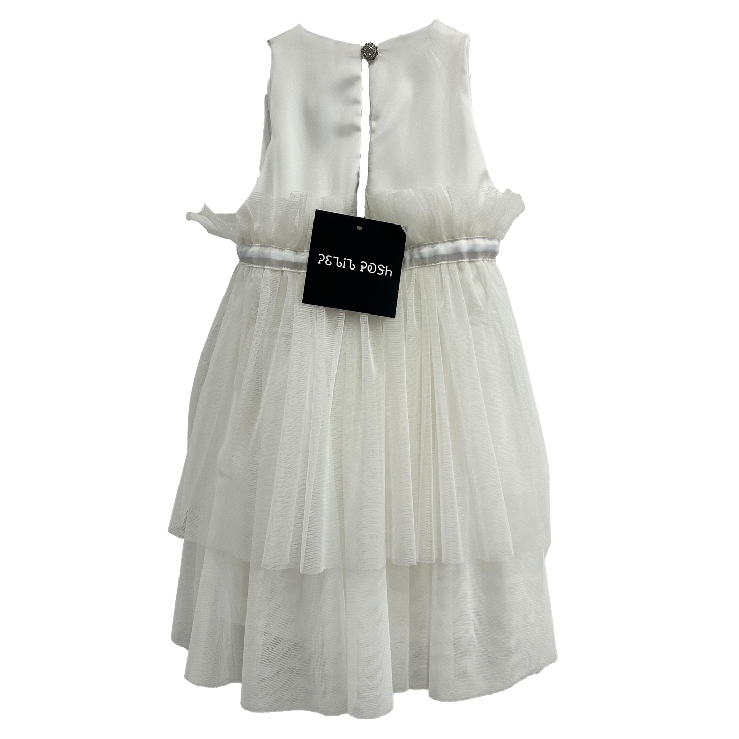 Abito in tulle con balze bianco